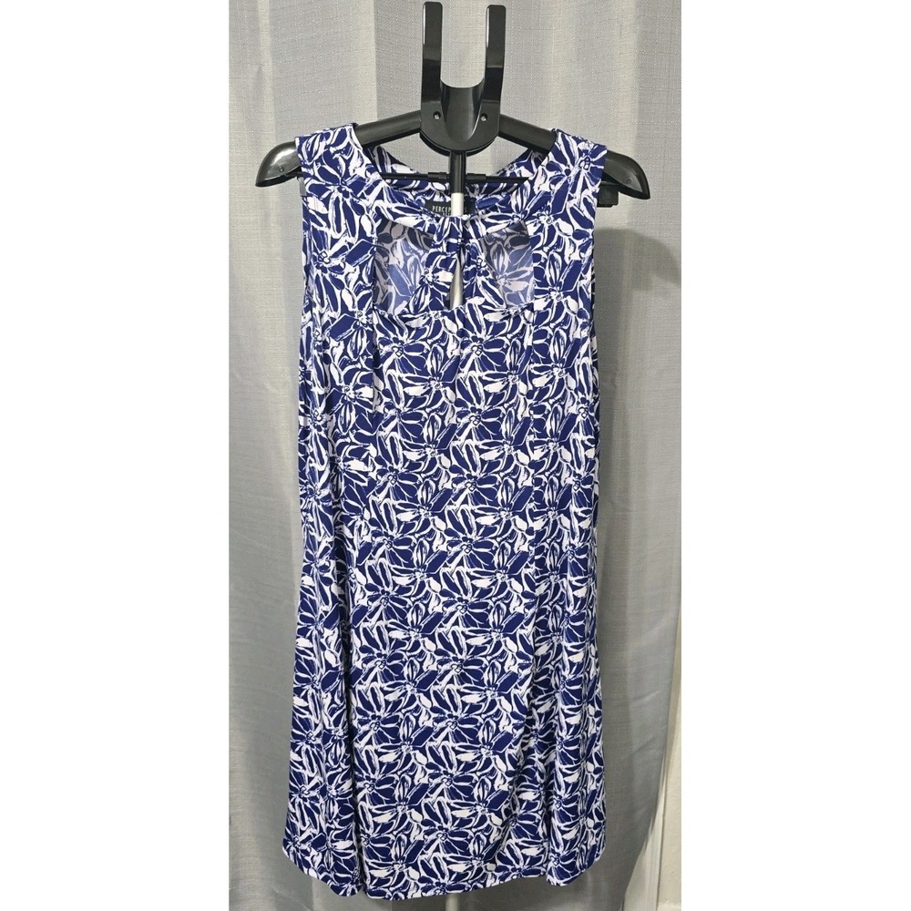Perceptions‎ Women's 16P Sleeveless Dress Blue/White